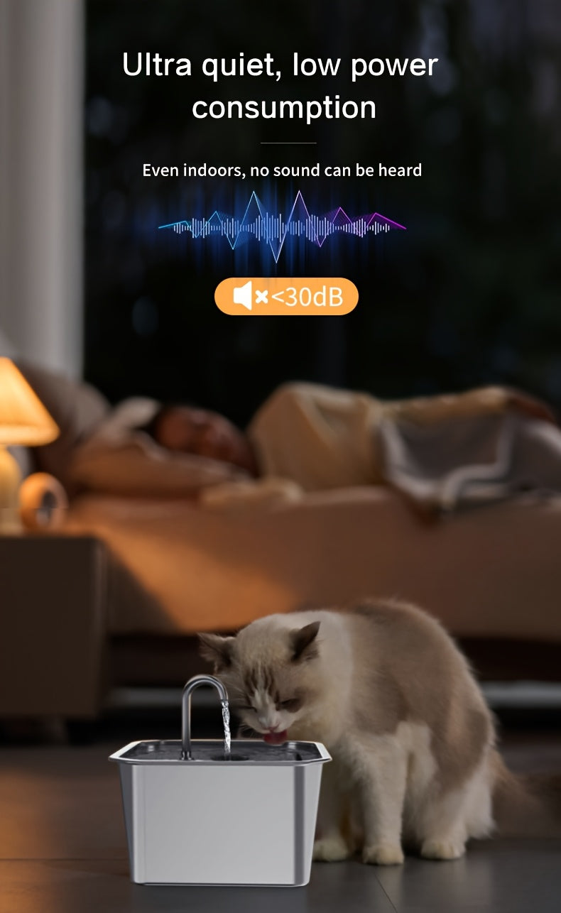 Automatyczna fontanna wody dla kota i psa – stal nierdzewna, 4L, cicha pompa