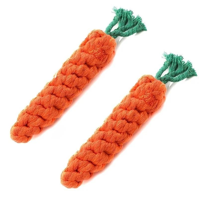 Zabawka Marchewka z Liny Bawełnianej dla Psa i Kota – Gryzak & Czyszczenie Zębów | 19cm
