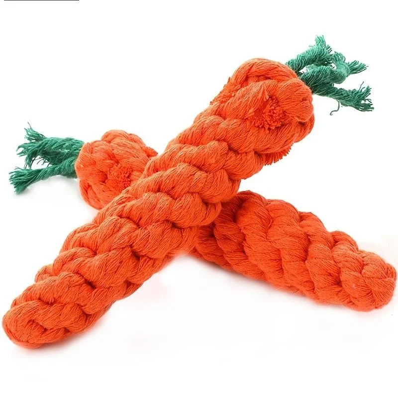 Zabawka Marchewka z Liny Bawełnianej dla Psa i Kota – Gryzak & Czyszczenie Zębów | 19cm