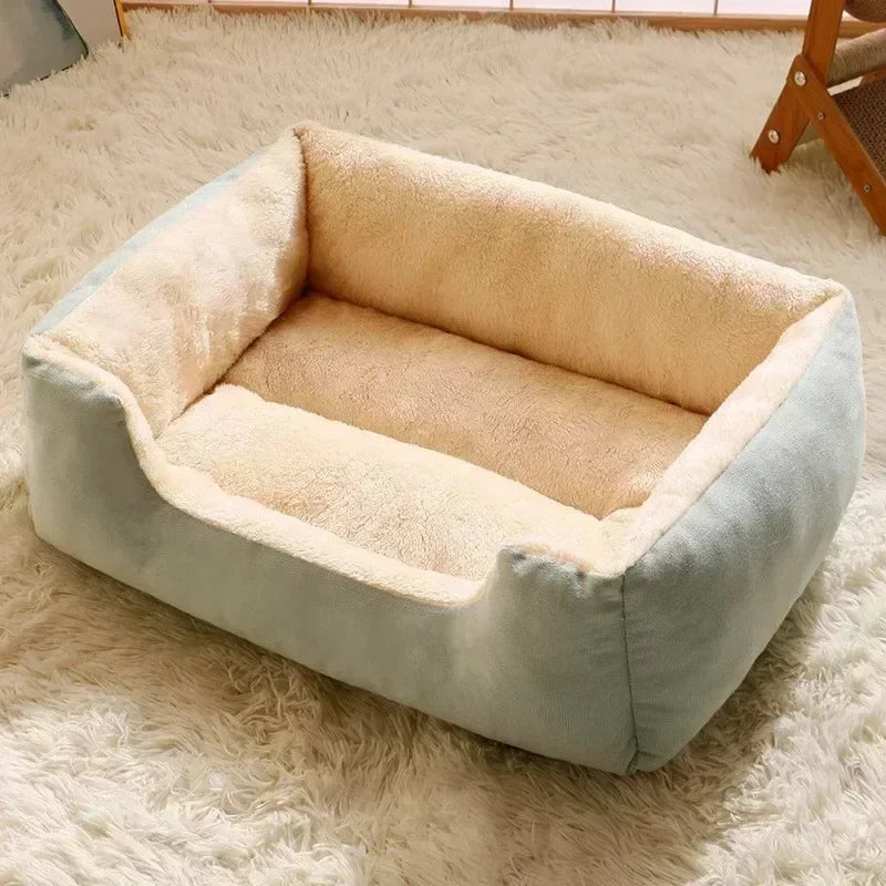 Pluszowa Mata Legowisko dla Kota i Psa – Miękka Poduszka 43x34x15cm | Różowy, Zielony, Brązowy, Szary