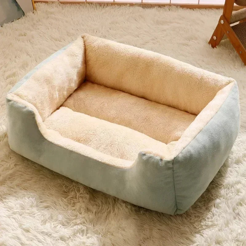 Pluszowa Mata Legowisko dla Kota i Psa – Miękka Poduszka 43x34x15cm | Różowy, Zielony, Brązowy, Szary