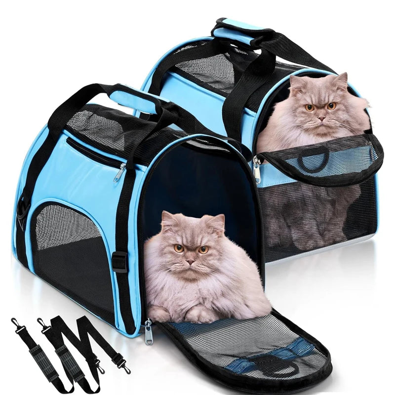 Torba transportowa dla kota z siatką mesh – oddychająca, składana | Rozmiary S/M/L