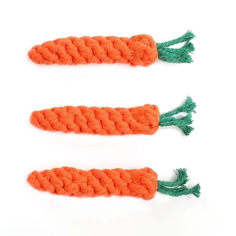 Zabawka Marchewka z Liny Bawełnianej dla Psa i Kota – Gryzak & Czyszczenie Zębów | 19cm