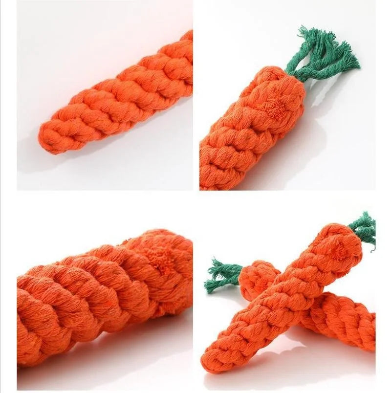Zabawka Marchewka z Liny Bawełnianej dla Psa i Kota – Gryzak & Czyszczenie Zębów | 19cm