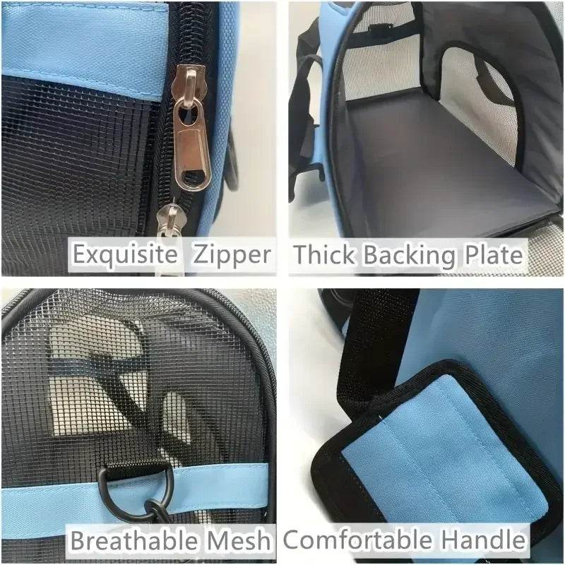 Torba transportowa dla kota z siatką mesh – oddychająca, składana | Rozmiary S/M/L